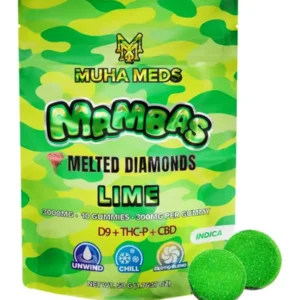 Lime Muha Meds Mambas Melted Diamonds Gummies 3G 10ct