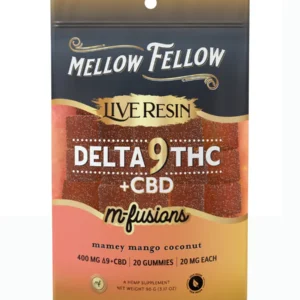 Mamey Mango Coconut Mellow Fellow M-Fusions Delta 9 Live Resin Gummies 400mg