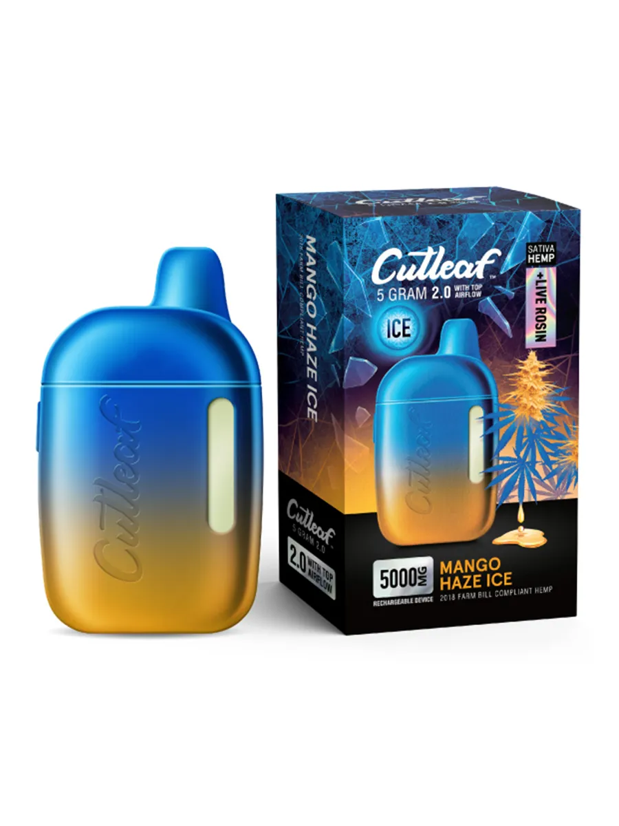 Mango Haze Ice Cutleaf Live Rosin Disposable Vape 5G