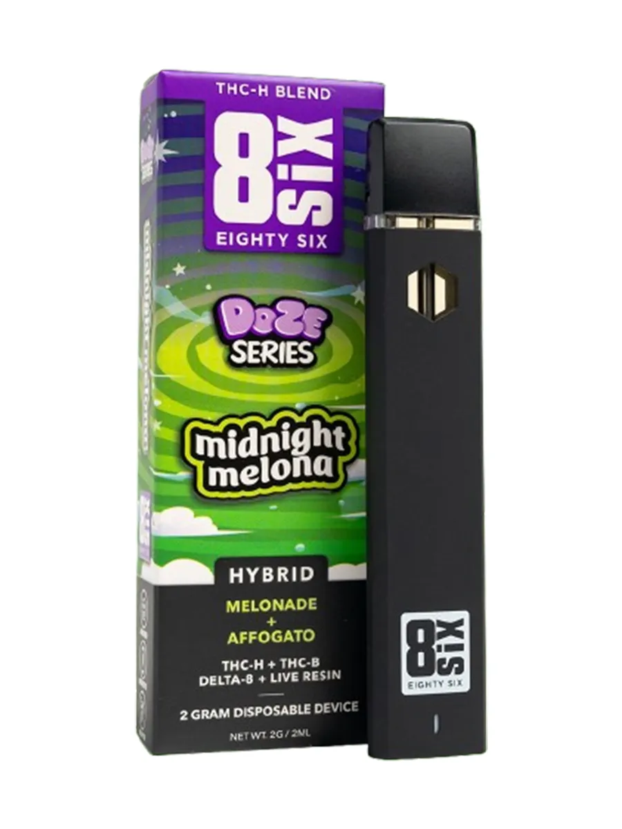 Midnight Melona 8SIX Doze Series THC-H Disposables 2G