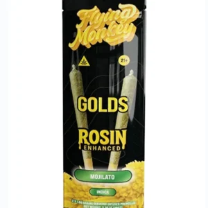 Mojilato Flying Monkey Golds Rosin Enhanced Diamond Infused Pre-Rolls 2×1.65G