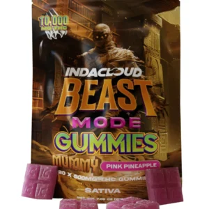 Mummy Pink Pineapple IndaCloud Beast Mode Gummies 20ct 10000MG