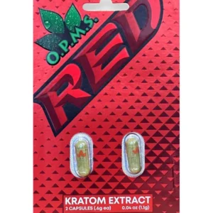 O.P.M.S. Kratom Extract Red Capsules 2ct
