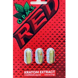 O.P.M.S. Kratom Extract Red Capsules 3ct