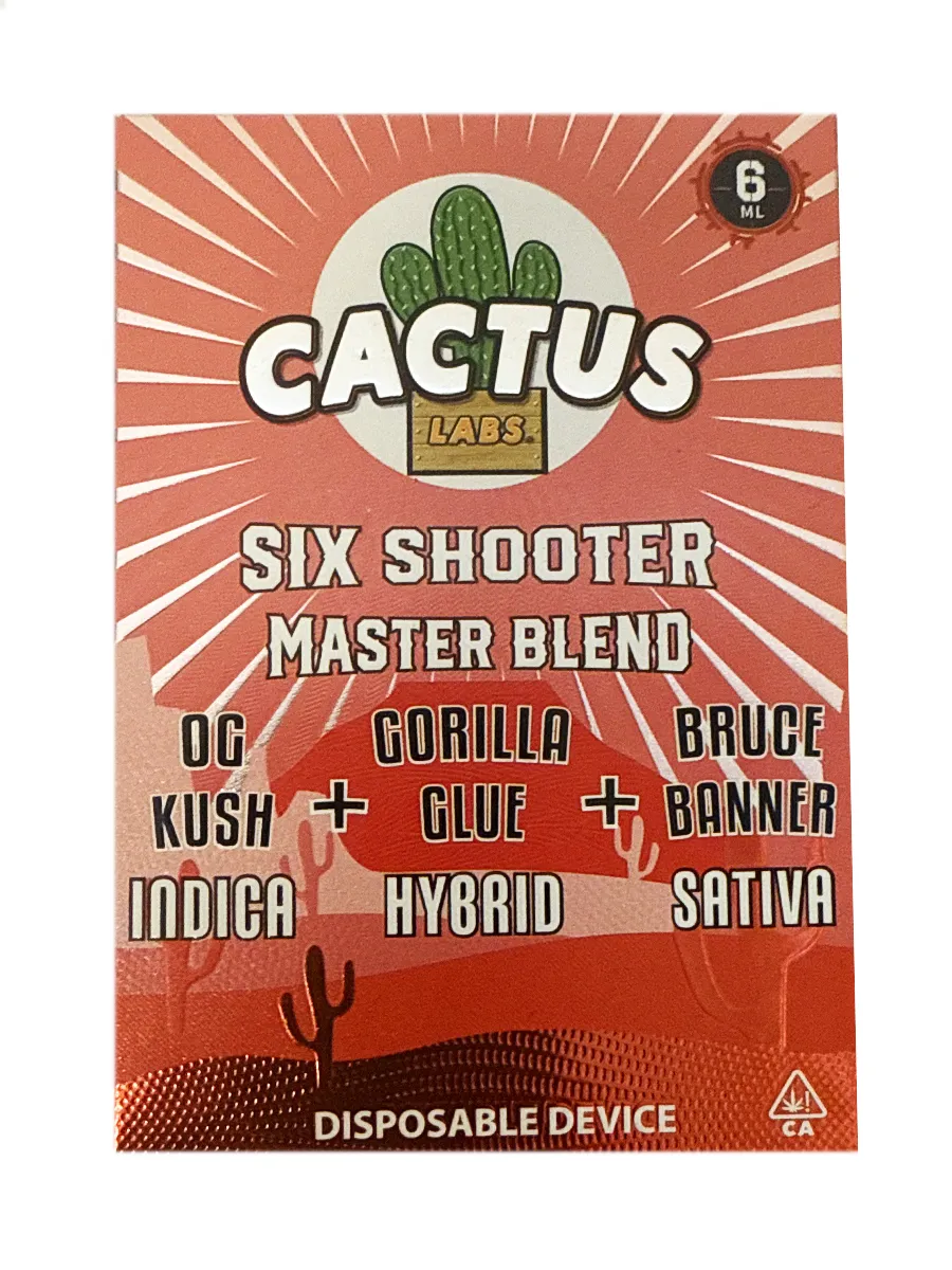 OG Kush | Gorilla Glue | Bruce Banner Cactus Labs Six Shooter Master Blend Disposable 6G