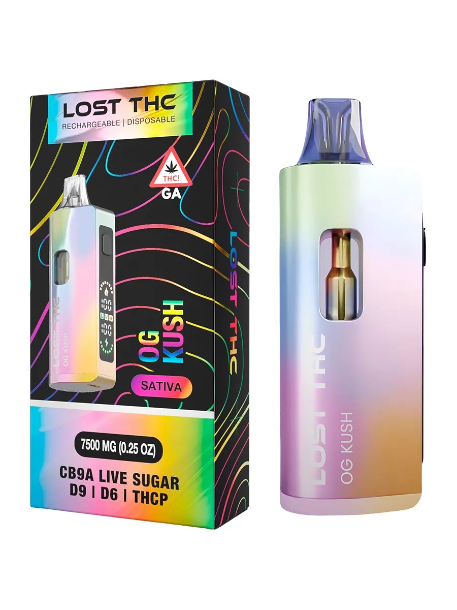 OG Kush Lost THC D9+D6+THCP+THCA Live Sugar Rechargeable Disposable 7500MG