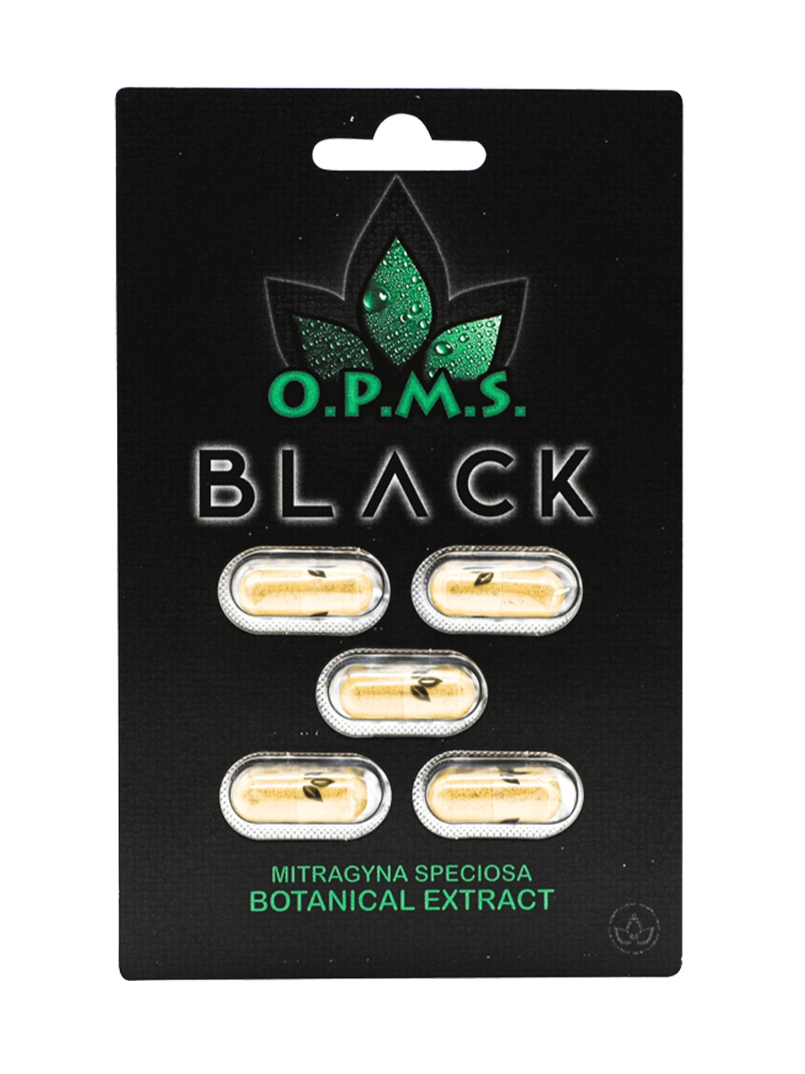 OPMS Black Mitragyna Speciosa Kratom Capsules