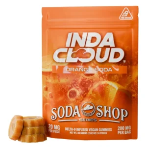 Orange Soda IndaCloud D9 Infused Vegan Gummies 200MG
