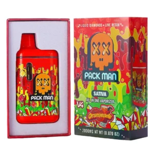 Orangeade Pack Man V4 Liquid Diamonds Live Resin Vaporizer 2000MG