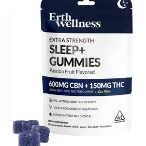 Passion Fruit Erth Wellness SLEEP+ Gummies CBN+THC+Live Resin 30ct 750MG