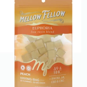 Peach Mellow Fellow M-Fusions Euphoria Bland Live Resin Gummies 1000mg