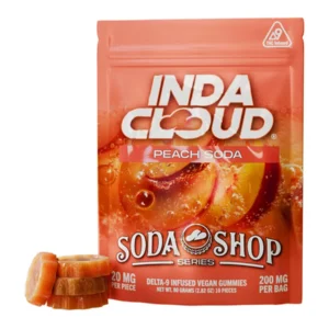 Peach Soda IndaCloud D9 Infused Vegan Gummies 200MG