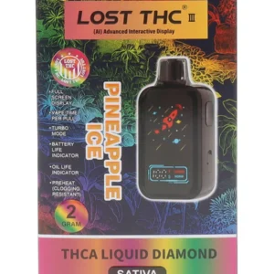 Pineapple Ice Lost THC THC-A Liquid Diamond Disposable 2G