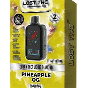 Pineapple OG Lost THC CB9A x THCP Liquid Diamond Live Resin Disposable 2G