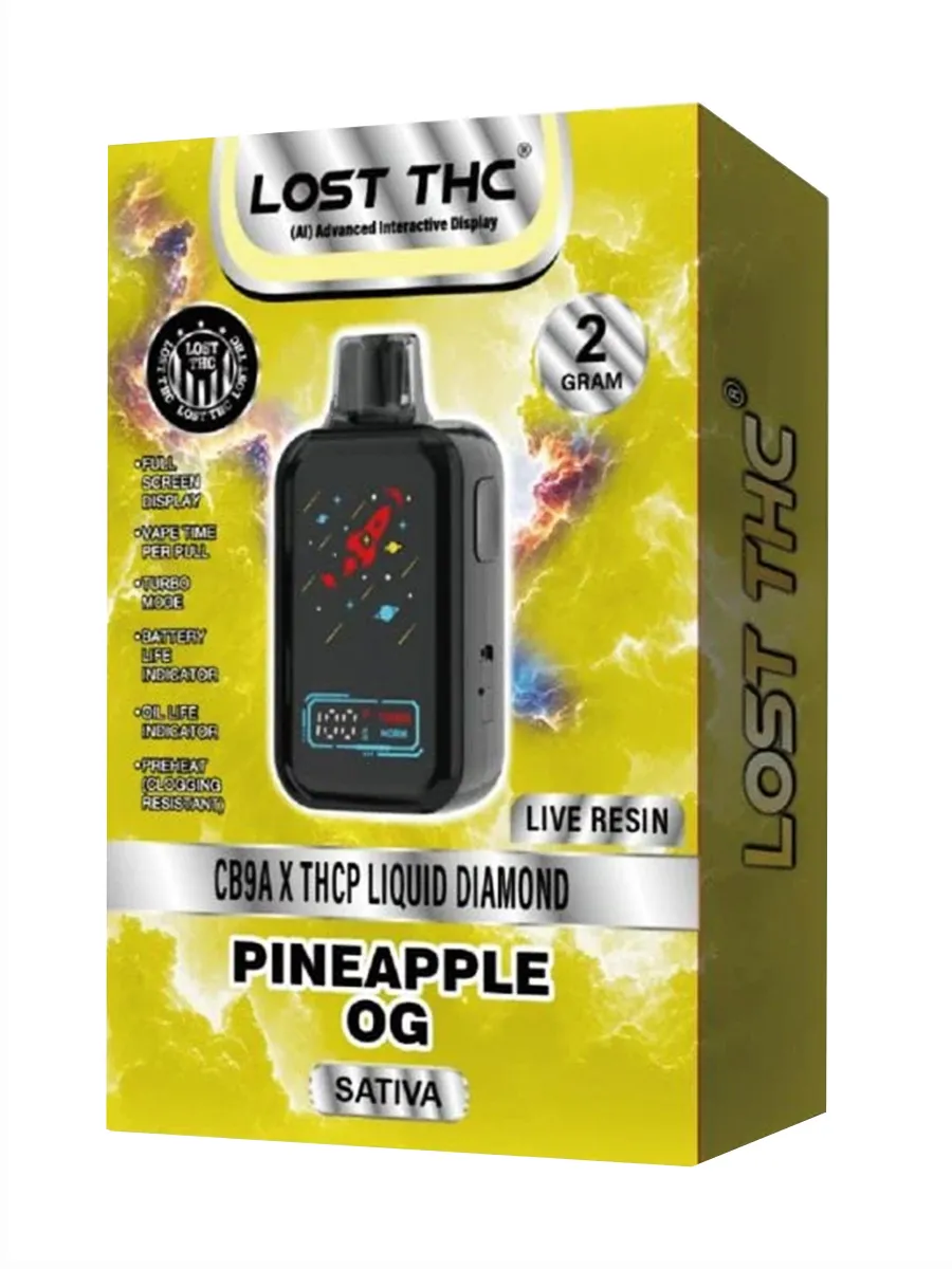 Pineapple OG Lost THC CB9A x THCP Liquid Diamond Live Resin Disposable 2G
