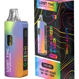 Pink Green Krack Lost THC V2 Rainbow Edition THC-A+D9+D6+THCP Disposable 7.5G
