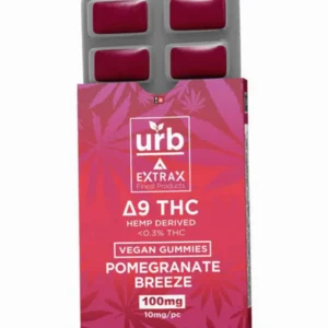 Pomegranate Breeze Urb x Delta Extrax Delta 9 THC Vegan Gummies 10ct 100mg