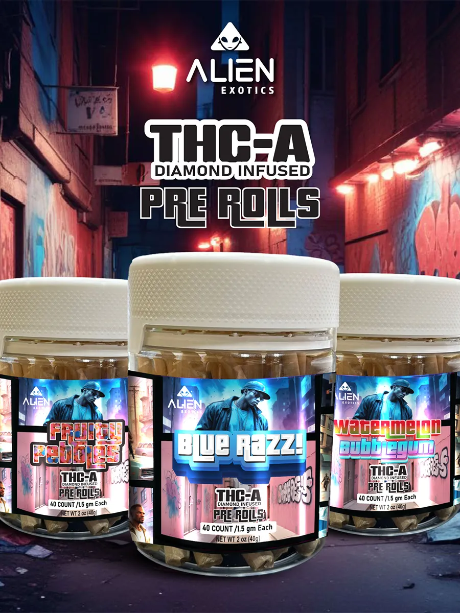 Zkittlez Alien Exotics THC-A Diamond Infused Pre-Rolls 40ct - Image 2