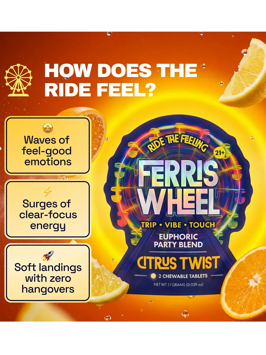Citrus Twist Ferris Wheel Euphoric Party Blend Gummies 2ct - Image 2