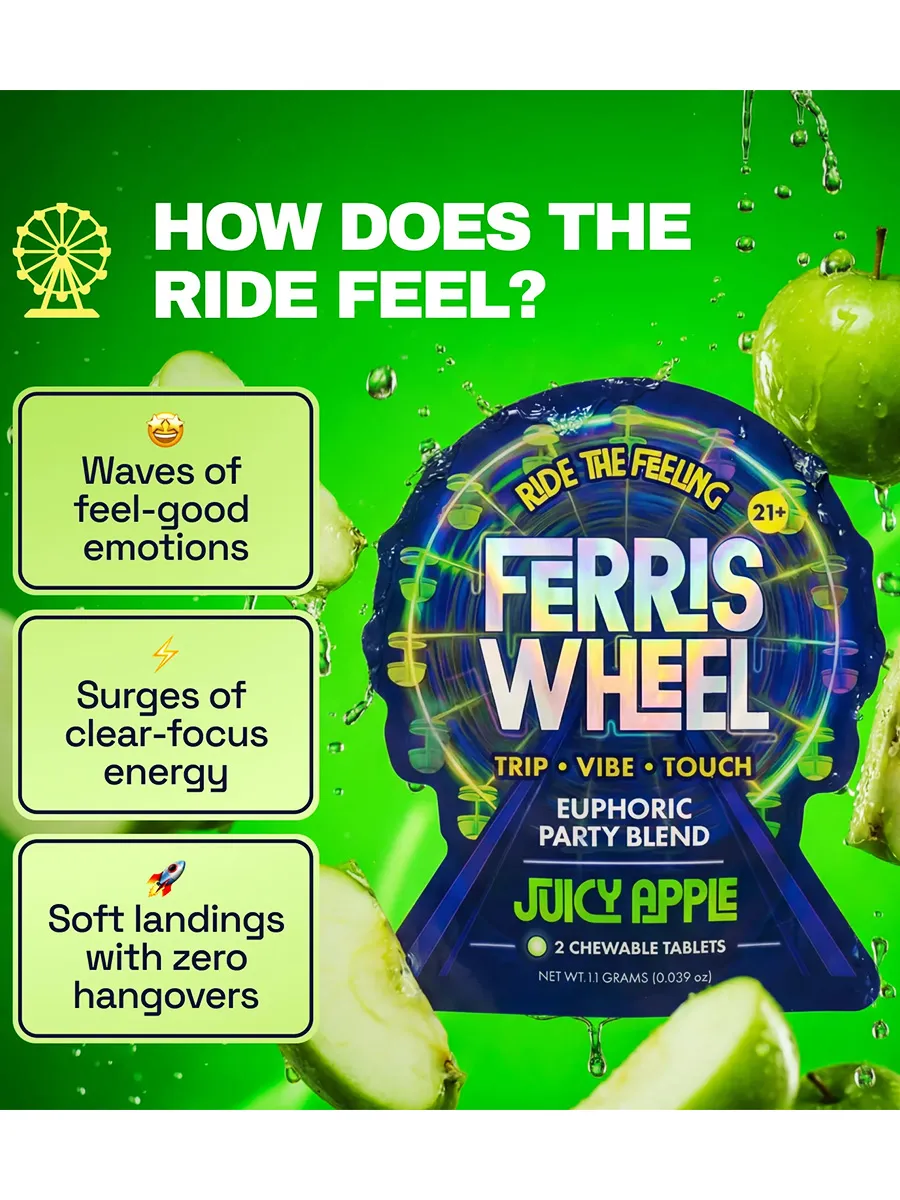 Juicy Apple Ferris Wheel Euphoric Party Blend Gummies 2ct - Image 2
