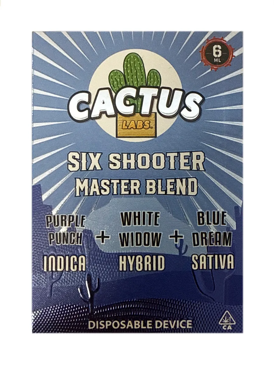 Purple Punch | White Widow | Blue Dream Cactus Labs Six Shooter Master Blend Disposable 6G