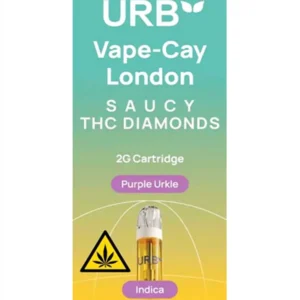 Purple Urkle URB Vape-Cay London Saucy THC Diamonds Cartridge 2G