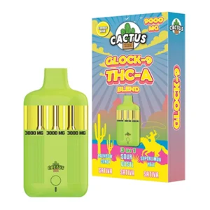 Rainbow Candy | Sour Diesel | Superlemon Haze Cactus Labs Glock 9 THC-A Blend Vape 9000mg