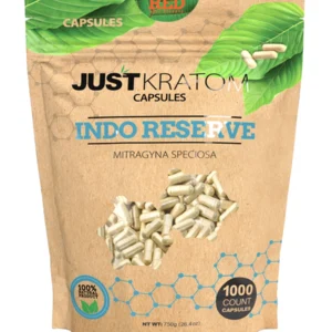 Red Indo Reserve Just Kratom Mitragyna Speciosa Capsules 1000ct