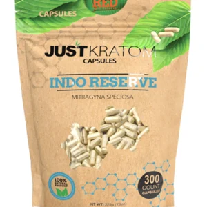 Red Indo Reserve Just Kratom Mitragyna Speciosa Capsules 300ct