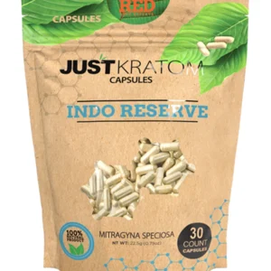 Red Indo Reserve Just Kratom Mitragyna Speciosa Capsules 30ct