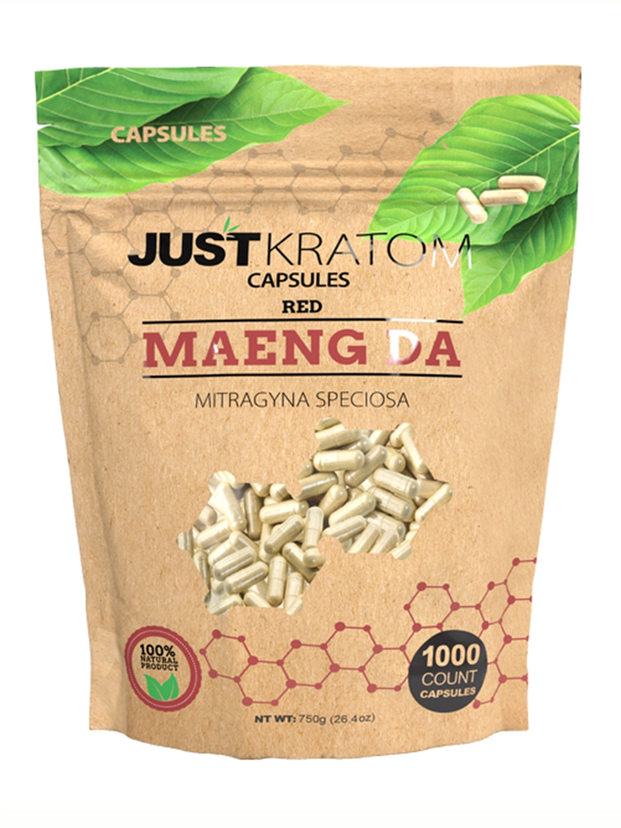 Red Maeng Da Just Kratom Mitragyna Speciosa Capsules 1000ct