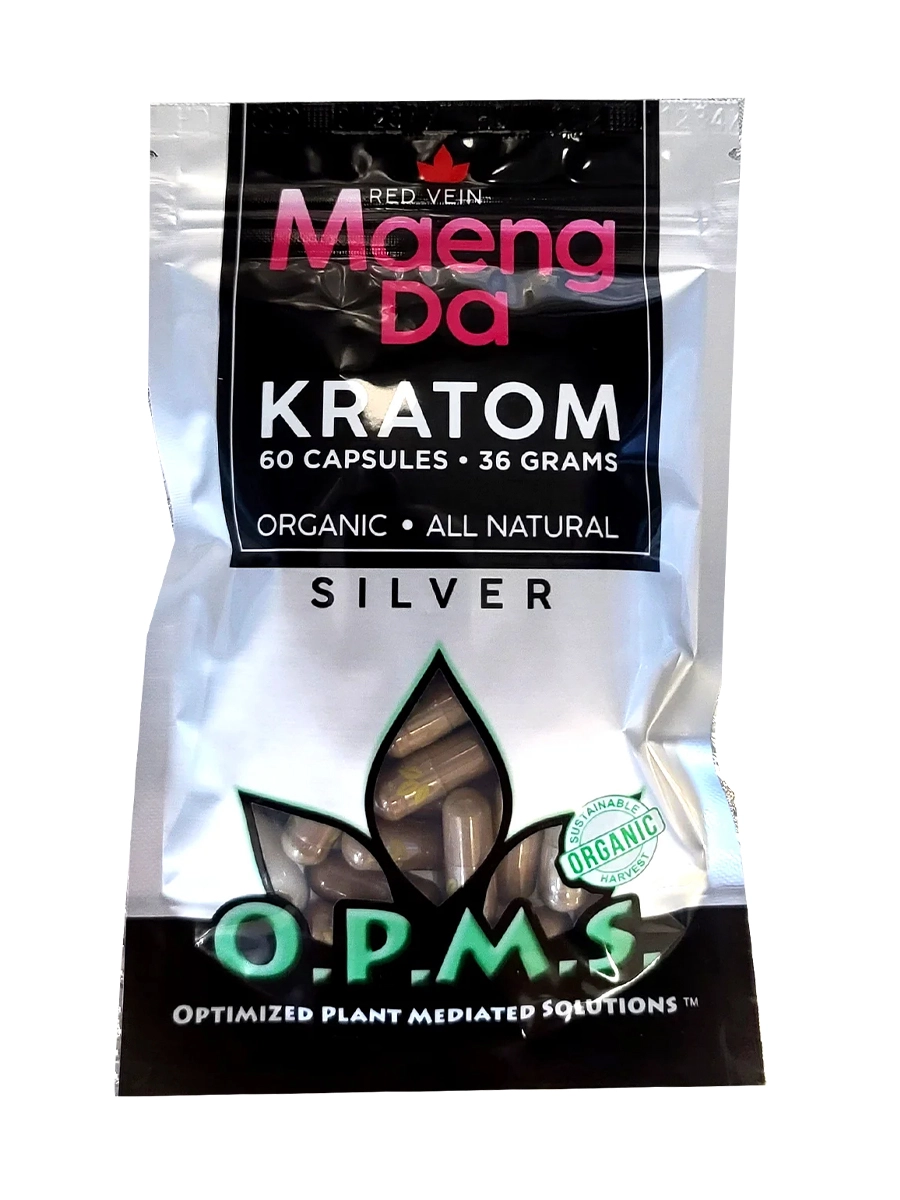 Red Maeng Da OPMS Silver Kratom Capsules 60ct