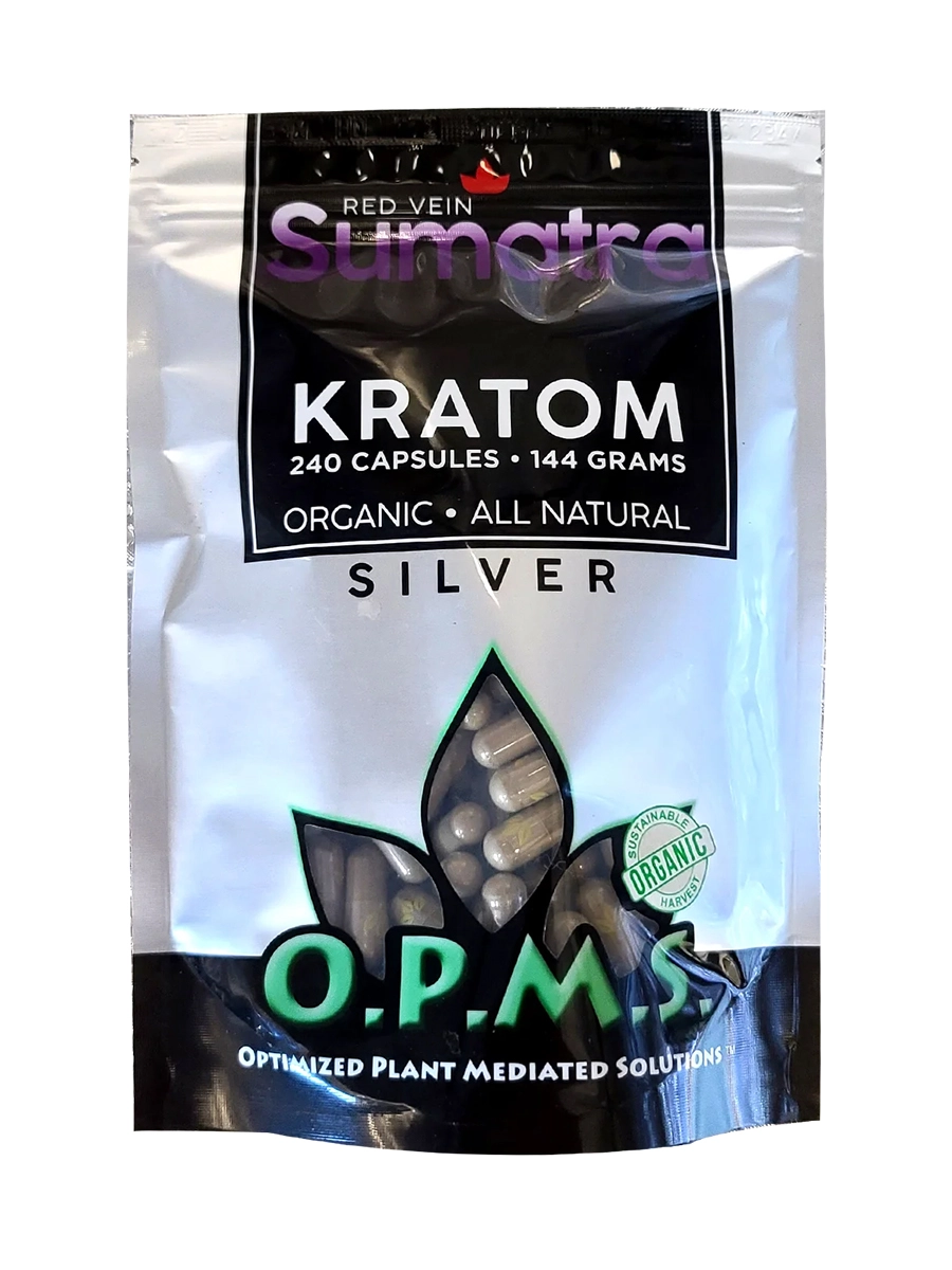 Red Sumatra OPMS Silver Kratom Capsules 240ct
