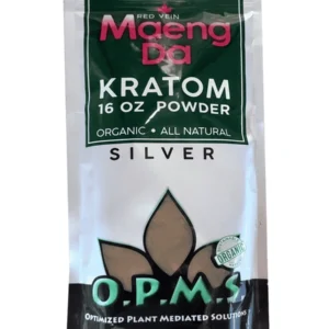 Red Vein Maeng Da OPMS Kratom Silver Powder 16oz Bag