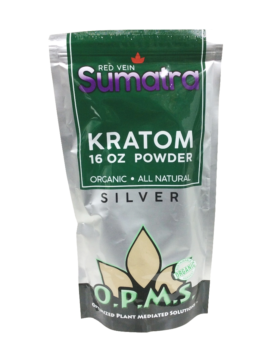 Red Vein Sumatra OPMS Kratom Silver Powder 16oz Bag