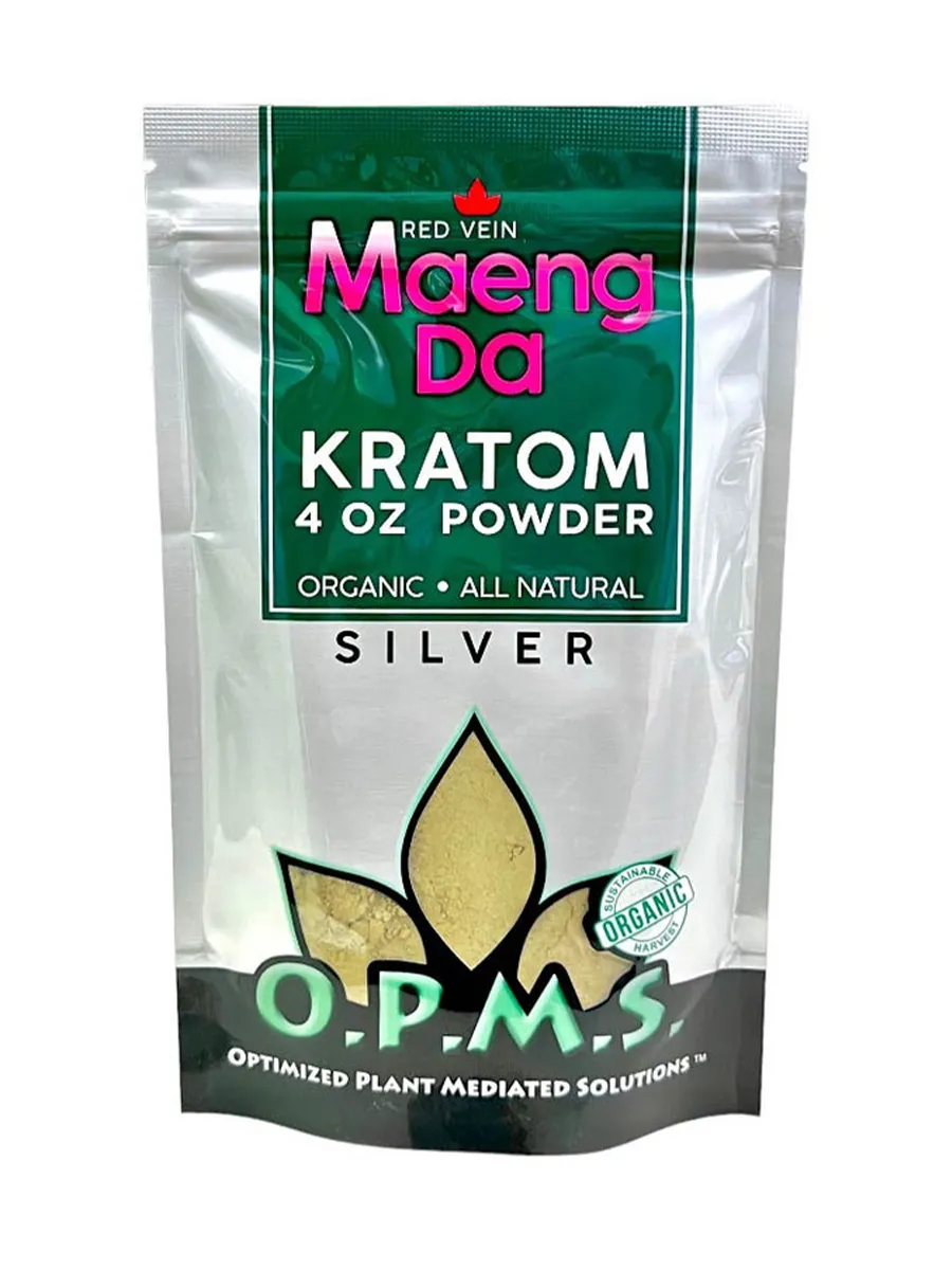 Red Vien Maeng Da OPMS Kratom Silver Powder 4oz Bag