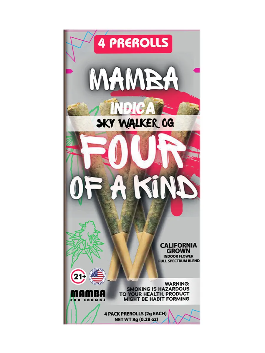Sky Walker OG Mamba Four Of A Kind Full Spectrum Blend Pre-Roll 4ct 8G