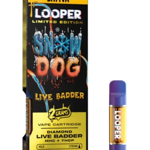 Snow Dog Looper Limited Edition Diamond Live Badder HHC+THC-P Carts 2G