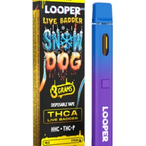 Snow Dog Looper Live Badder THC-A+HHC+THC-P Disposable Vape 3G