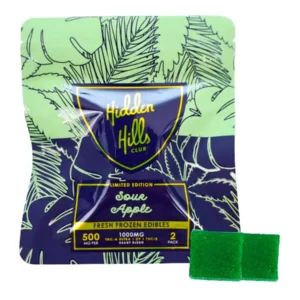 Sour Apple Hidden Hills Fresh Frozen Edibles 500 mg 2 ct
