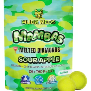 Sour Apple Muha Meds Mambas Melted Diamonds Gummies 3G 10ct