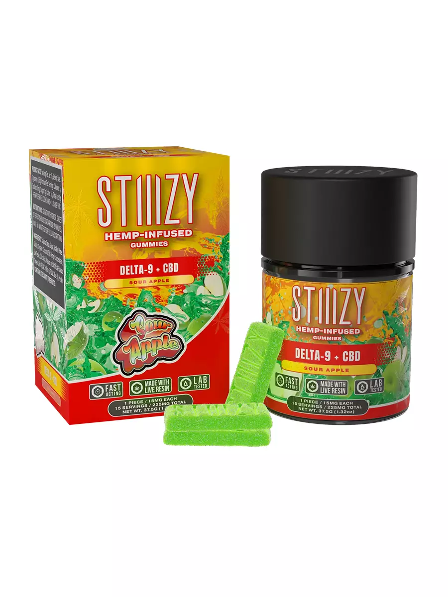 Sour Apple STIIIZY Delta 9 + CBD Gummies 225mg