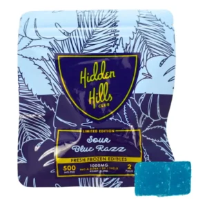 Sour Blue Razz Hidden Hills Fresh Frozen Edibles 500 mg 2 ct