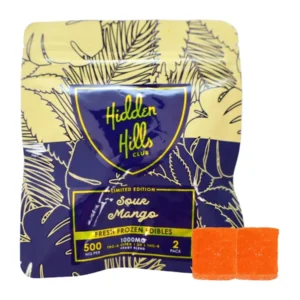 Sour Mango Hidden Hills Fresh Frozen Edibles 500 mg 2 ct