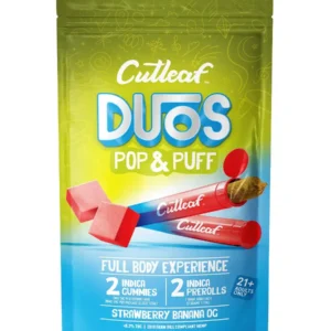 Strawberry Banana OG Cutleaf Duos Pop & Puff THCA Pre-Rolls & Gummies 2ct
