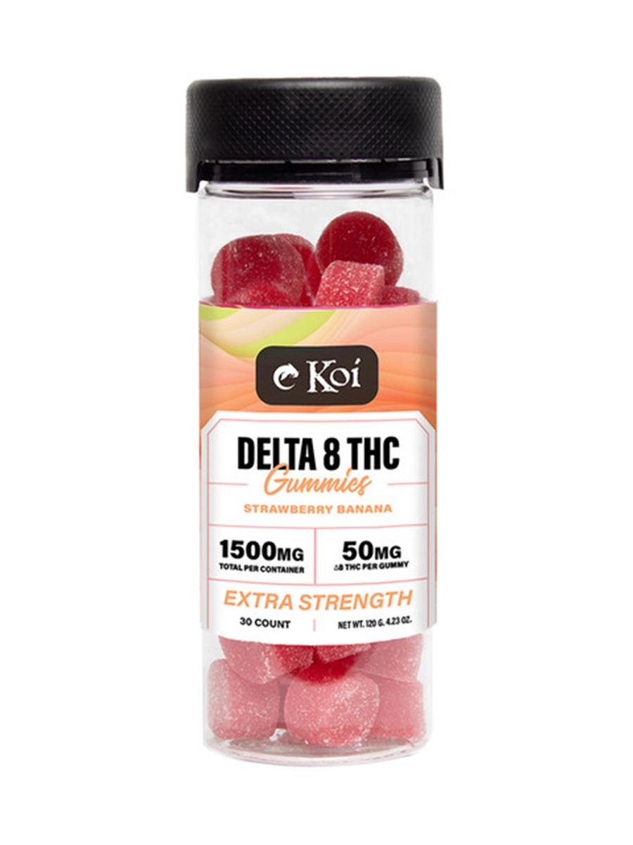 Strawberry Banana Koi Delta 8 THC Extra Strength Gummies 1500mg