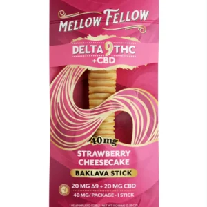 Strawberry Cheesecake Mellow Fellow Delta 9 CBD Baklava Stick 40mg