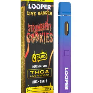 Strawberry Cookies Looper Live Badder THC-A+HHC+THC-P Disposable Vape 3G