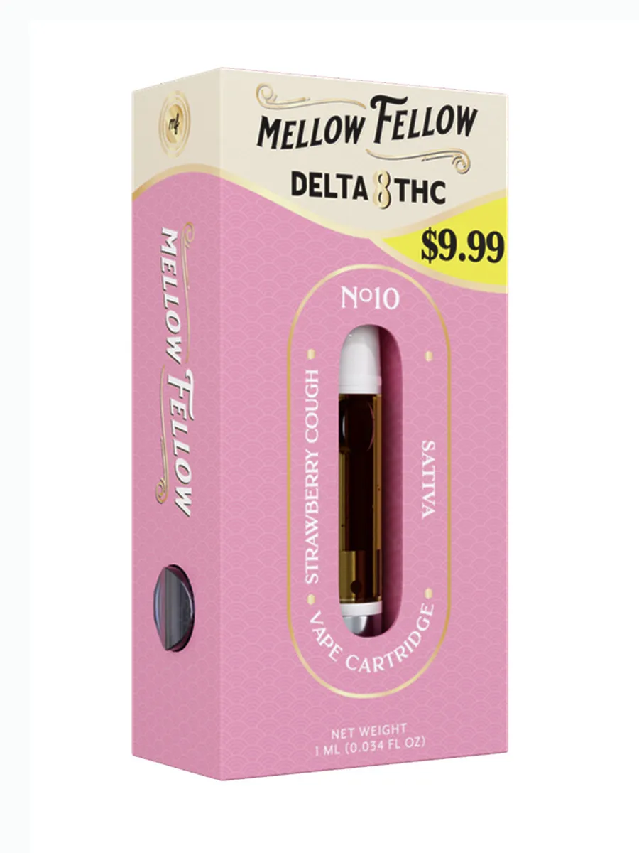 Strawberry Cough Mellow Fellow Classic Delta 8 Vape Cartridge 1ml