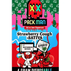 Strawberry Cough Pack Man Liquid Diamonds D9 Live Resin Disposable 4G